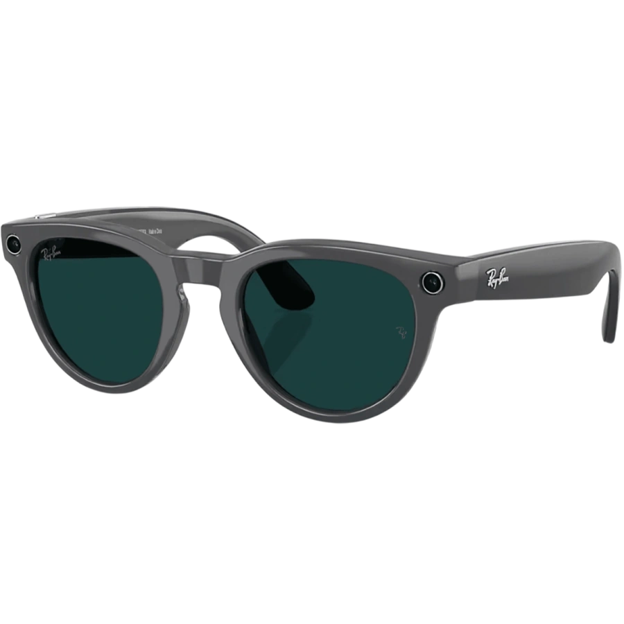 Смарт-окуляри Ray-Ban | Meta Headliner [Gen 2] Standard Shiny Asteroid Grey Frame / Clear to Emerald Transitions Lenses (RW4013 6702CE 50-23)