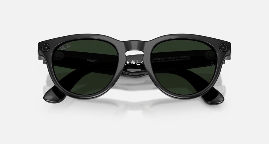 Смарт-окуляри Ray-Ban | Meta Headliner [Gen 2] Standard Shiny Black Frame / Clear to Graphite Green Transitions Lenses