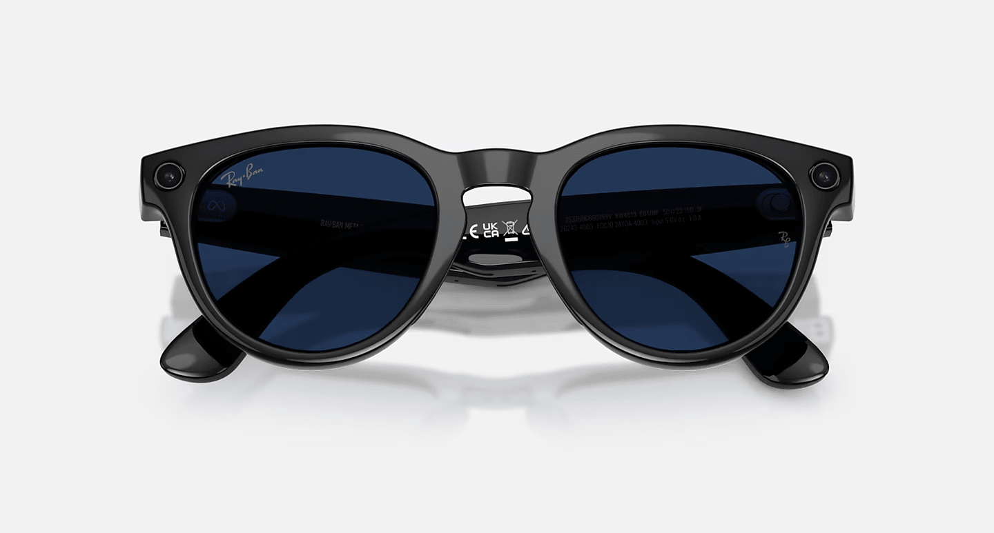 Смарт-очки Ray-Ban | Meta Headliner [Gen 2] Standard Shiny Black Frame / Clear to Sapphire Transitions Lenses (RW4013 601/MF 50-23)