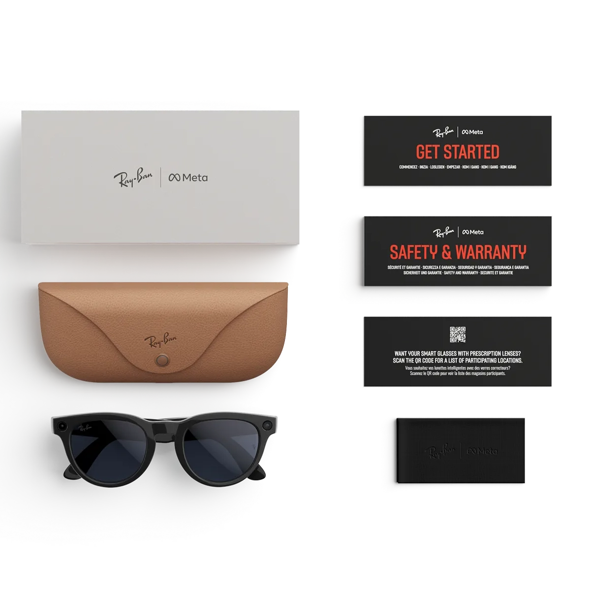 Смарт-очки Ray-Ban | Meta Headliner [Gen 2] Standard Shiny Black Frame / Clear to Sapphire Transitions Lenses (RW4013 601/MF 50-23)