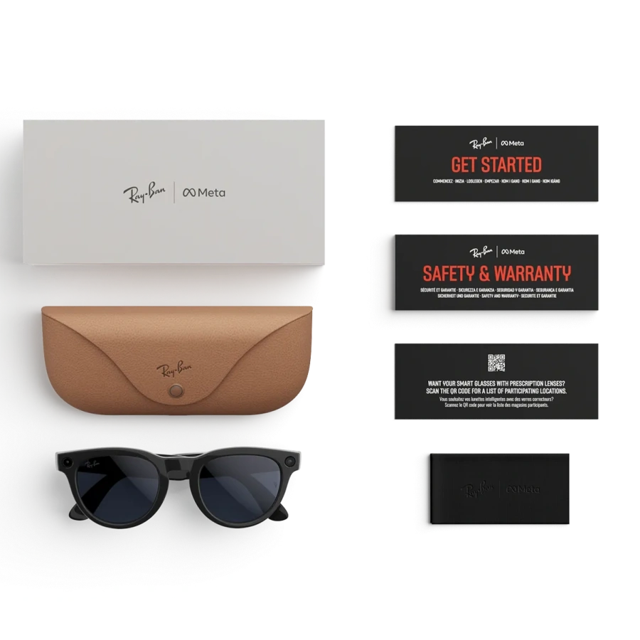 Смарт-окуляри Ray-Ban | Meta Headliner [Gen 2] Standard Shiny Black Frame / Clear to Sapphire Transitions Lenses (RW4013 601/MF 50-23)