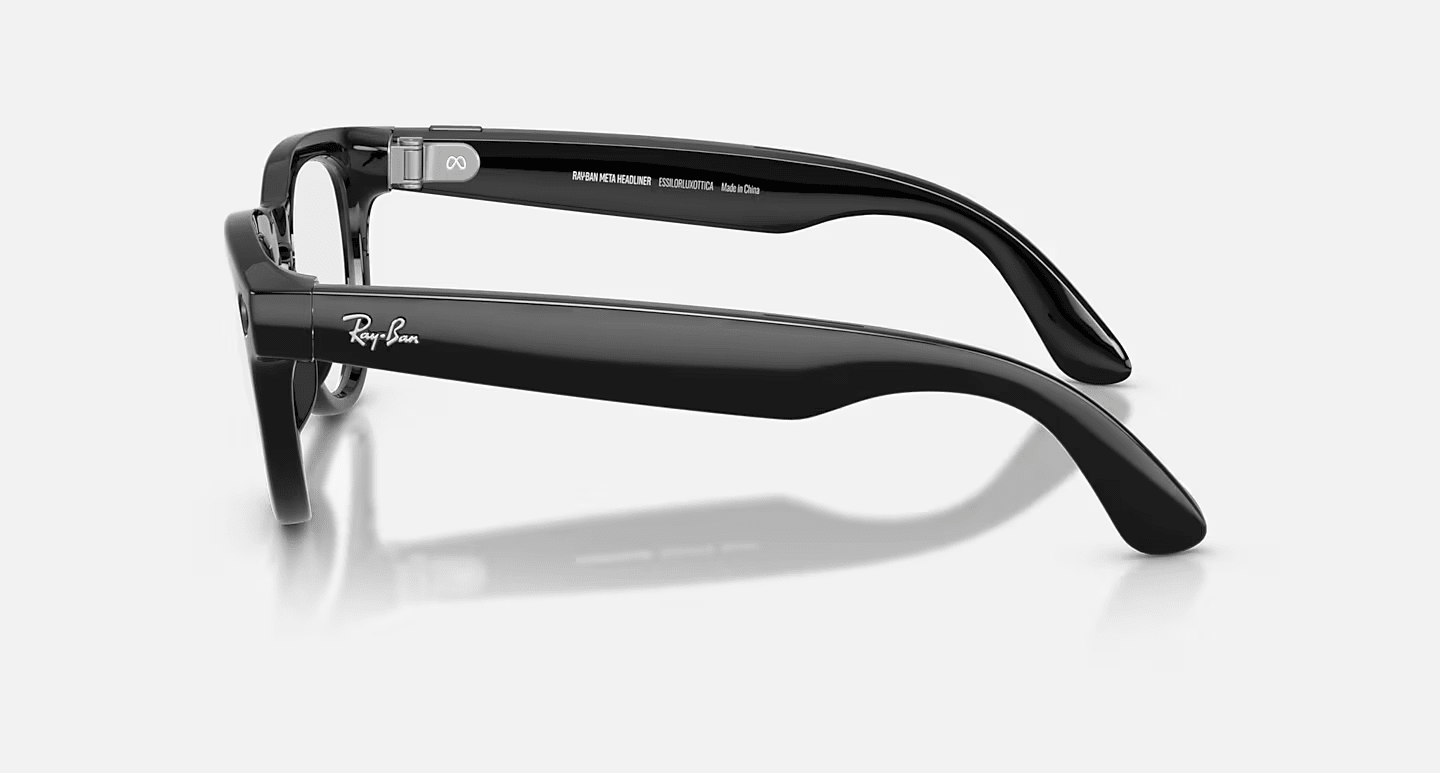 Смарт-очки Ray-Ban | Meta Headliner [Gen 2] Standard Shiny Black Frame / Clear to Sapphire Transitions Lenses (RW4013 601/MF 50-23)