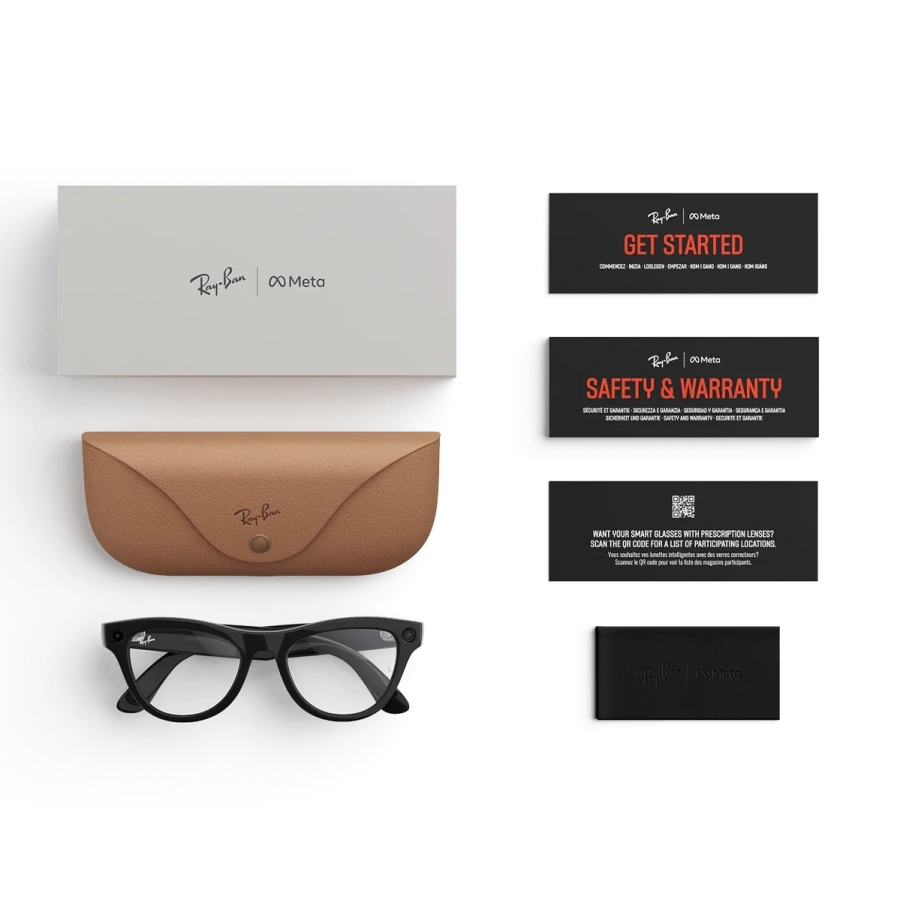 Смарт-окуляри Ray-Ban | Meta Skyler [Gen 2] Standard Shiny Black Frame / Clear Lenses (RW4014 601/SB 52-20)