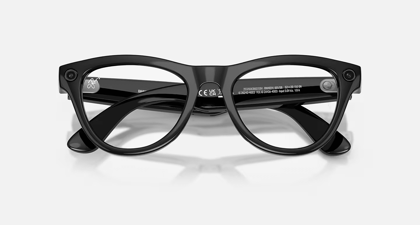 Смарт-очки Ray-Ban | Meta Skyler [Gen 2] Standard Shiny Black Frame / Clear Lenses (RW4014 601/SB 52-20)