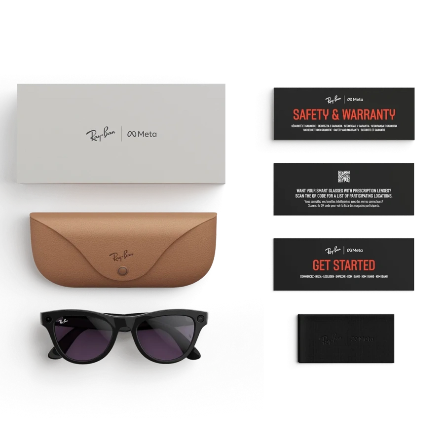 Смарт-окуляри Ray-Ban | Meta Skyler [Gen 2] Standard Shiny Black Frame / Clear to Amethyst Transitions Lenses (RW4014 601/CH 52-20)