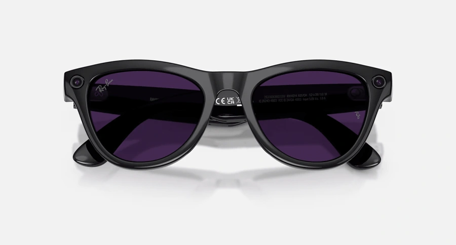 Смарт-окуляри Ray-Ban | Meta Skyler [Gen 2] Standard Shiny Black Frame / Clear to Amethyst Transitions Lenses (RW4014 601/CH 52-20)