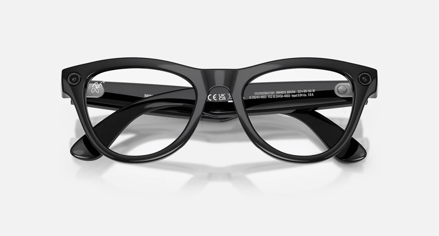 Смарт-окуляри Ray-Ban | Meta Skyler [Gen 2] Standard Shiny Black Frame / Clear to Amethyst Transitions Lenses (RW4014 601/CH 52-20)