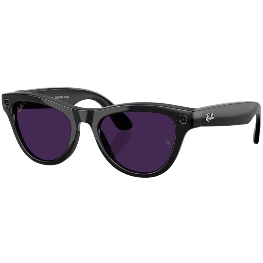 Смарт-окуляри Ray-Ban | Meta Skyler [Gen 2] Standard Shiny Black Frame / Clear to Amethyst Transitions Lenses (RW4014 601/CH 52-20)