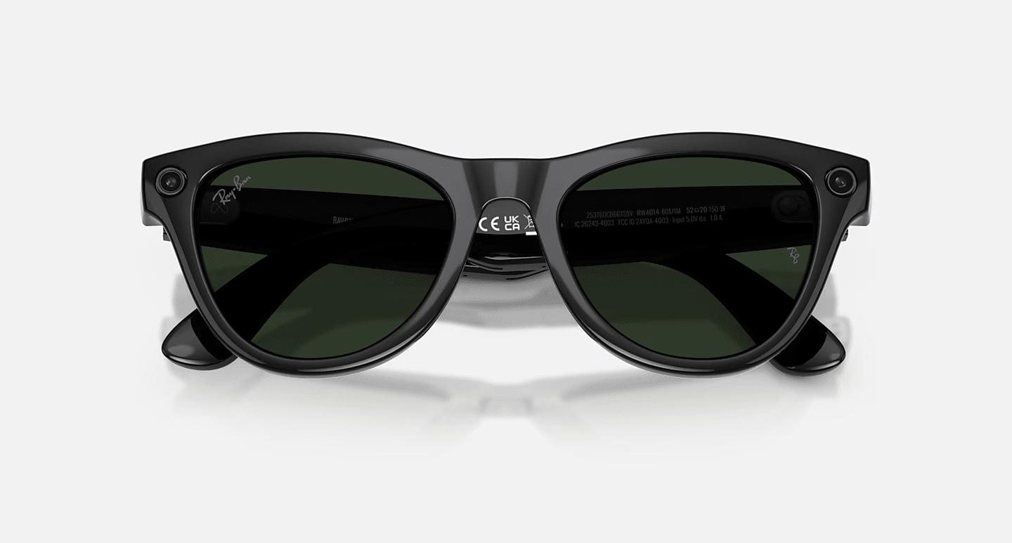 Смарт-очки Ray-Ban | Meta Skyler [Gen 2] Standard Shiny Black Frame / Clear to Graphite Green Transitions Lenses (RW4014 601/1M 52-20)