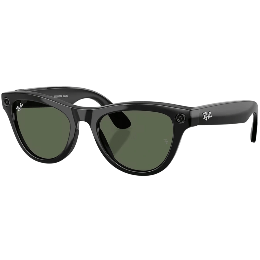 Смарт-окуляри Ray-Ban | Meta Skyler [Gen 2] Standard Shiny Black Frame / G-15 Green Lenses (RW4014 601/71 52-20)