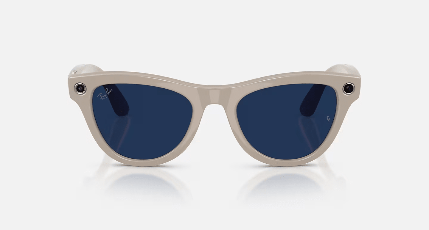Смарт-очки Ray-Ban | Meta Skyler [Gen 2] Standard Shiny Chalky Gray Frame / Clear to Sapphire Transitions Lenses (RW4014 6700MF 52-20)