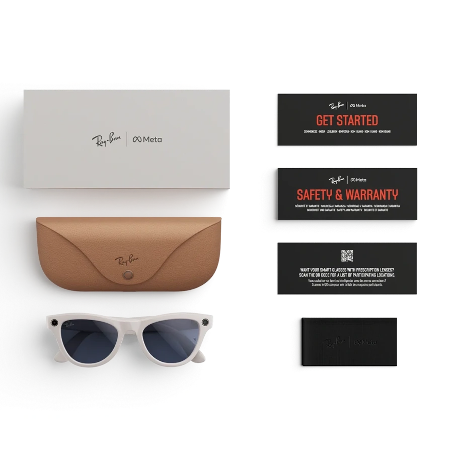 Смарт-окуляри Ray-Ban | Meta Skyler [Gen 2] Standard Shiny Chalky Gray Frame / Clear to Sapphire Transitions Lenses (RW4014 6700MF 52-20)