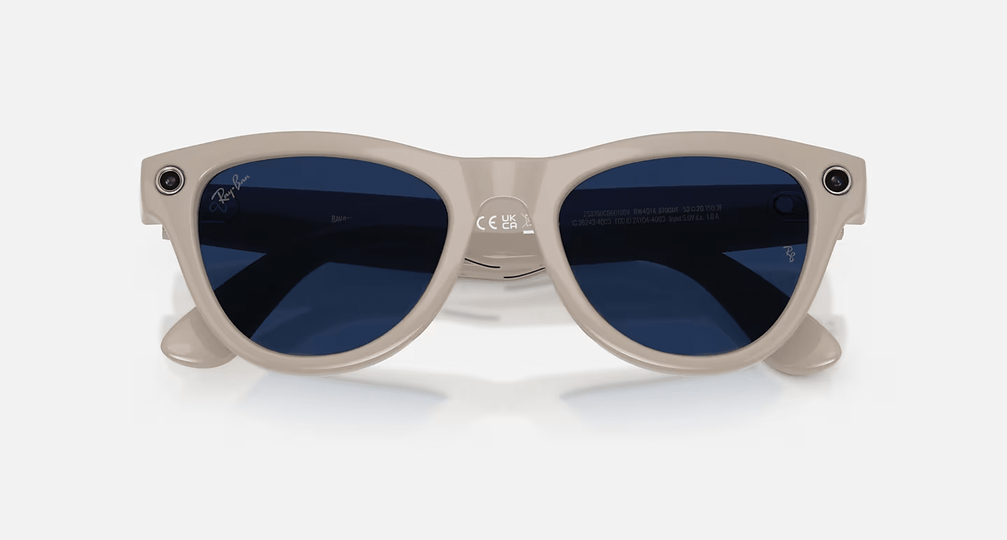Смарт-очки Ray-Ban | Meta Skyler [Gen 2] Standard Shiny Chalky Gray Frame / Clear to Sapphire Transitions Lenses (RW4014 6700MF 52-20)