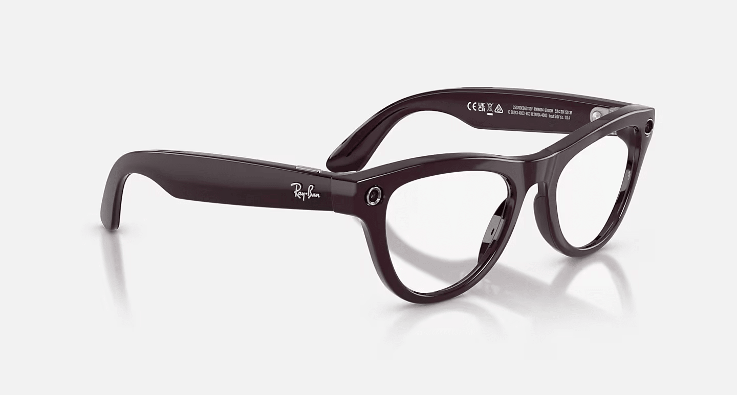 Смарт-очки Ray-Ban | Meta Skyler [Gen 2] Standard Shiny Mystic Violet Frame / Clear to Amethyst Transitions Lenses (RW4014 6701CH 52-20)