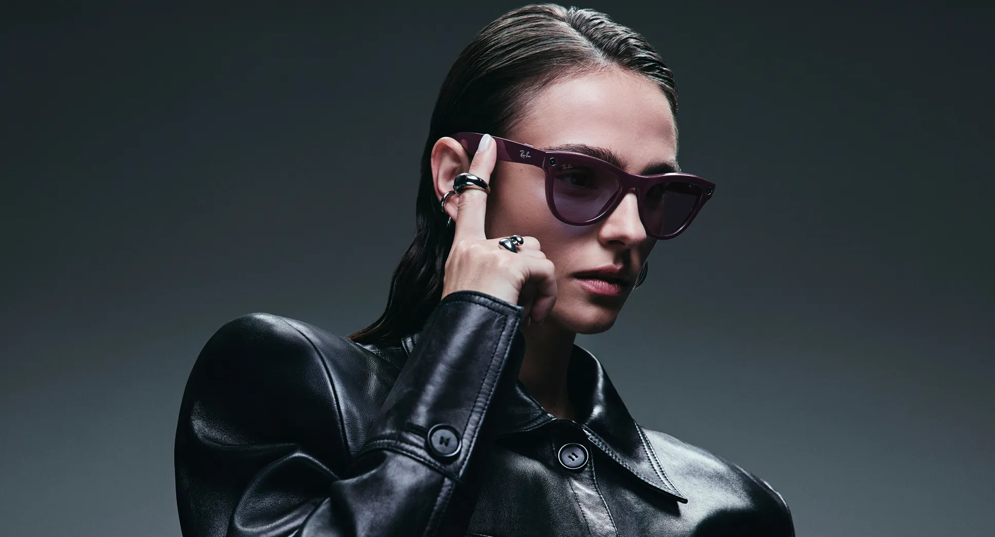 Смарт-очки Ray-Ban | Meta Skyler [Gen 2] Standard Shiny Mystic Violet Frame / Clear to Amethyst Transitions Lenses (RW4014 6701CH 52-20)