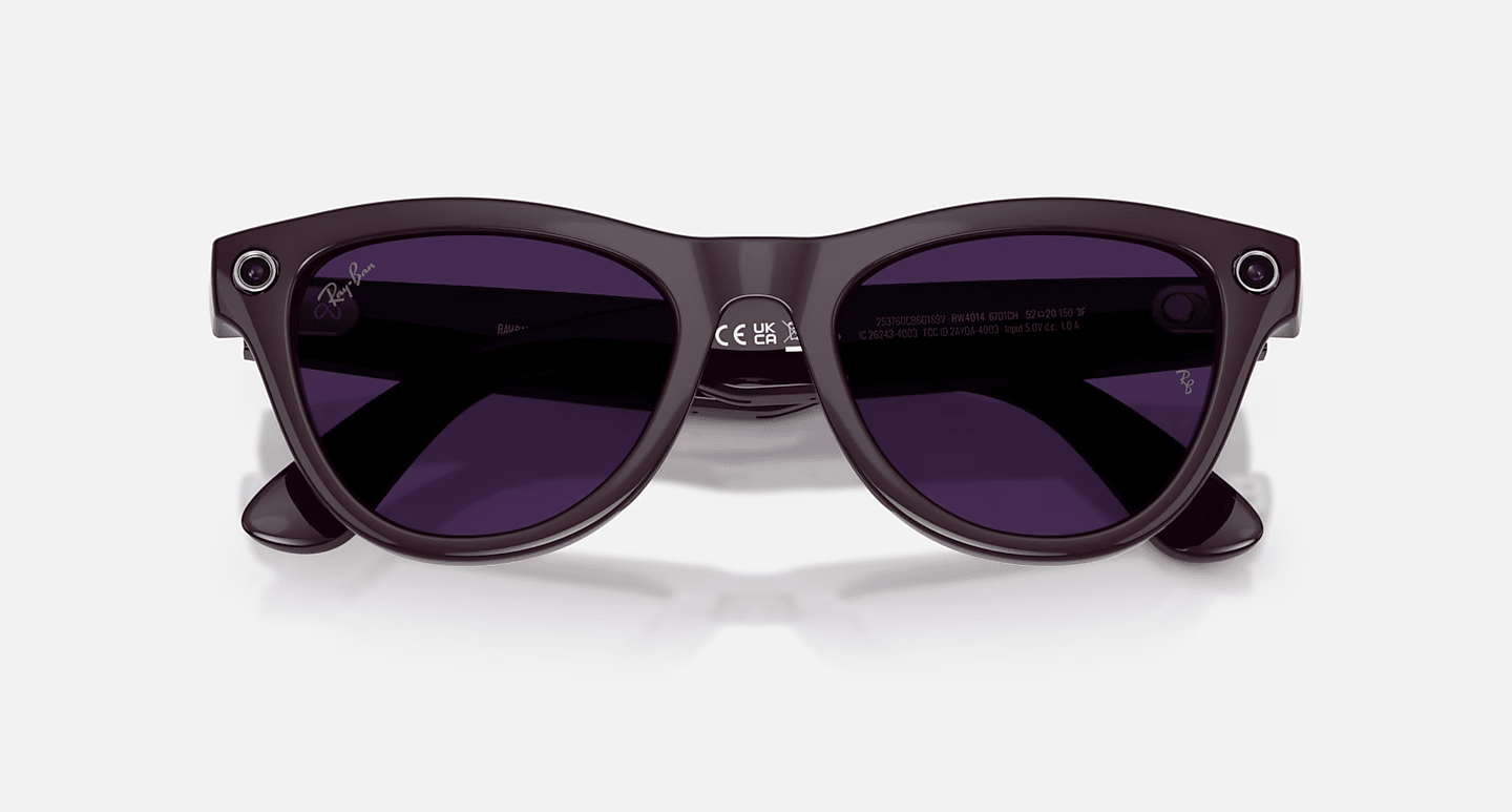 Смарт-очки Ray-Ban | Meta Skyler [Gen 2] Standard Shiny Mystic Violet Frame / Clear to Amethyst Transitions Lenses (RW4014 6701CH 52-20)