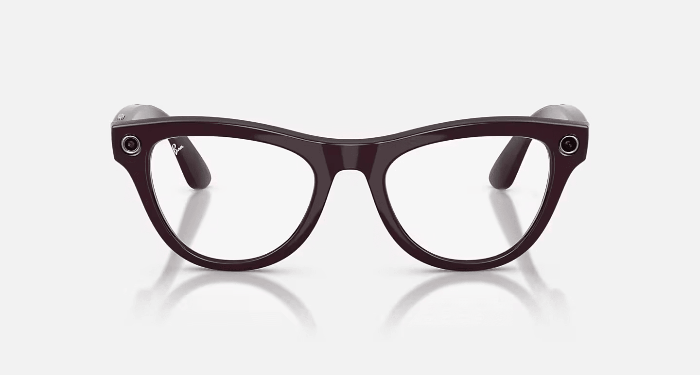 Смарт-очки Ray-Ban | Meta Skyler [Gen 2] Standard Shiny Mystic Violet Frame / Clear to Amethyst Transitions Lenses (RW4014 6701CH 52-20)