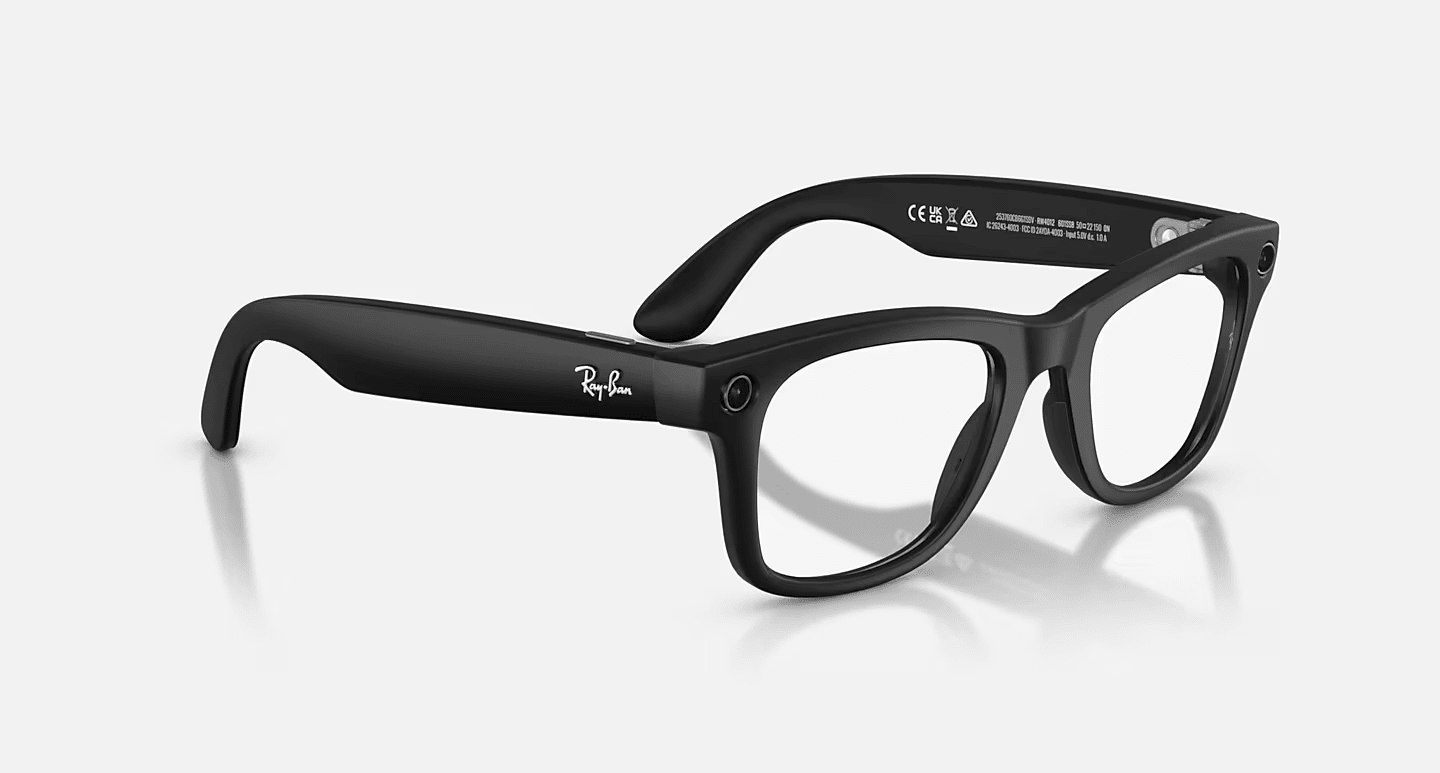 Смарт-окуляри Ray-Ban | Meta Wayfarer [Gen 2] Large Matte Black Frame / Clear Lenses (RW4012 601SSB 53-22)