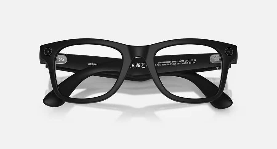 Смарт-очки Ray-Ban | Meta Wayfarer [Gen 2] Large Matte Black Frame / Clear Lenses (RW4012 601SSB 53-22)
