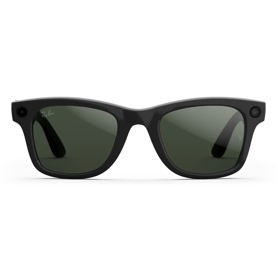 Смарт-очки Ray-Ban | Meta Wayfarer [Gen 2] Large Shiny Black Frame / Clear to Graphite Green Transitions Lenses (RW4012 601/1M 53-22)