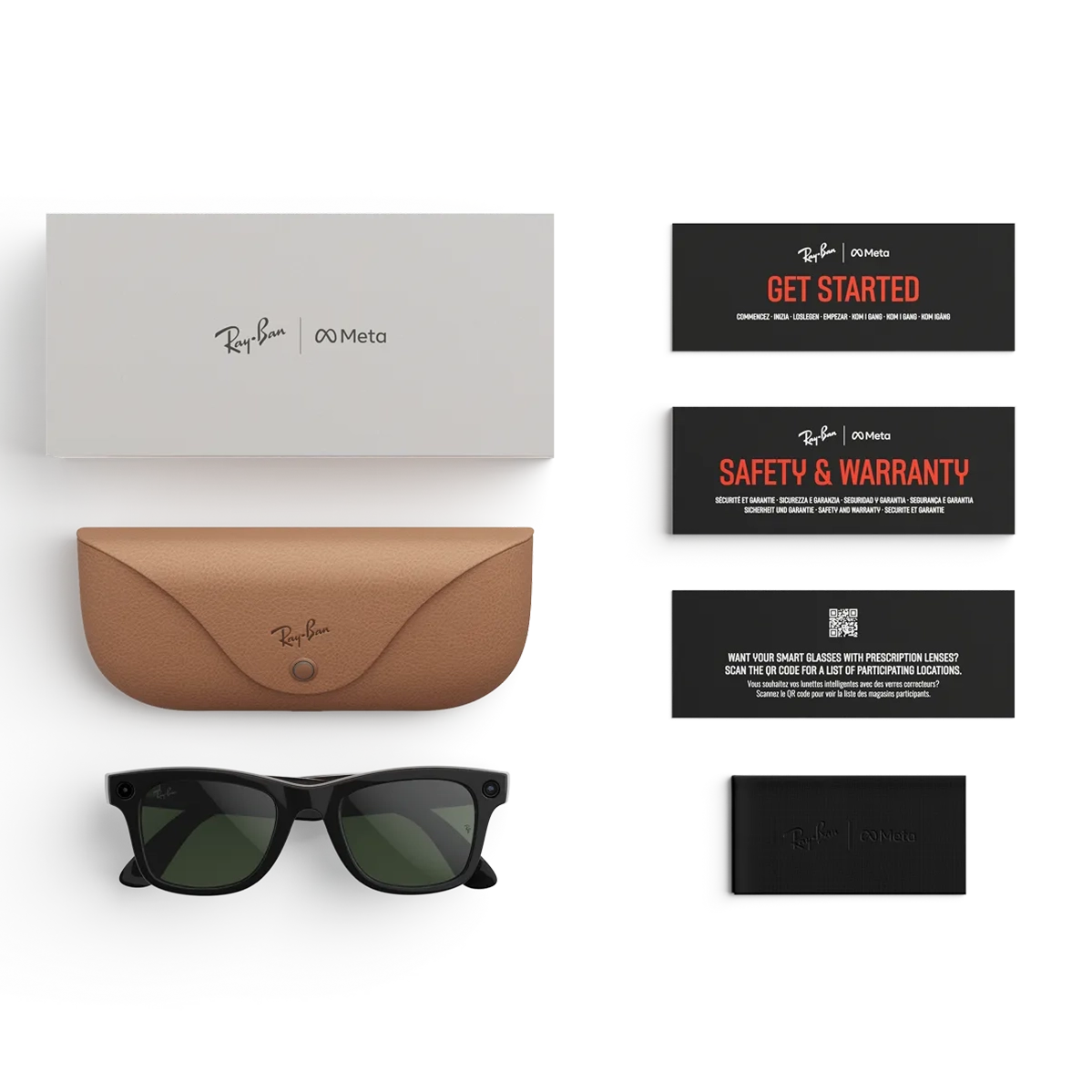 Смарт-окуляри Ray-Ban | Meta Wayfarer [Gen 2] Large Shiny Black Frame / Clear to Graphite Green Transitions Lenses (RW4012 601/1M 53-22)