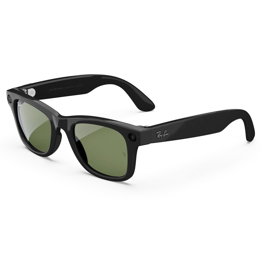 Смарт-очки Ray-Ban | Meta Wayfarer [Gen 2] Standard Shiny Black Frame / G-15 Green Lenses (RW4012 601/71 50-22)