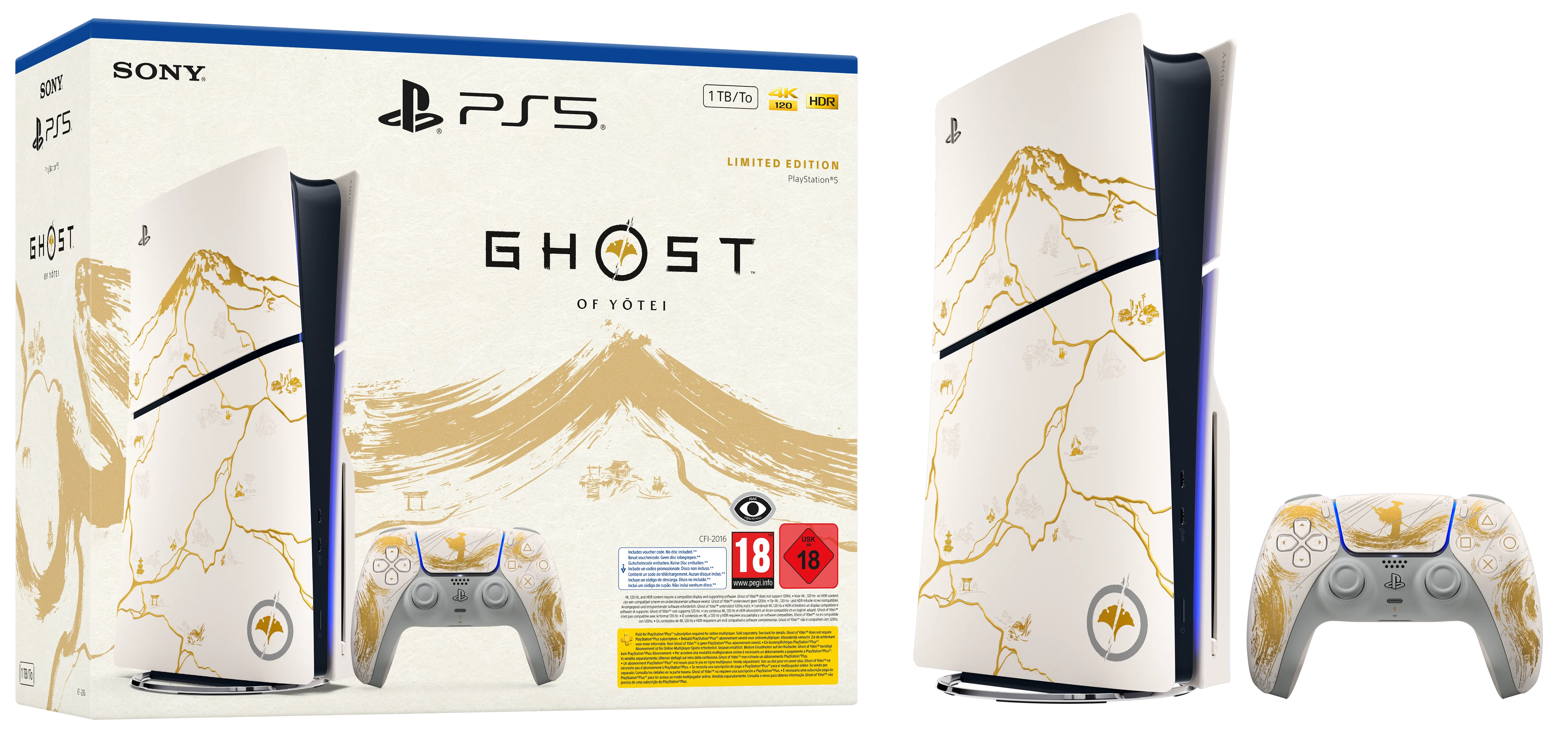 Стаціонарна ігрова приставка Sony PlayStation 5 Slim Blu-Ray 1TB - Ghost of Yotei Gold Limited Edition Bundle (1000048368)
