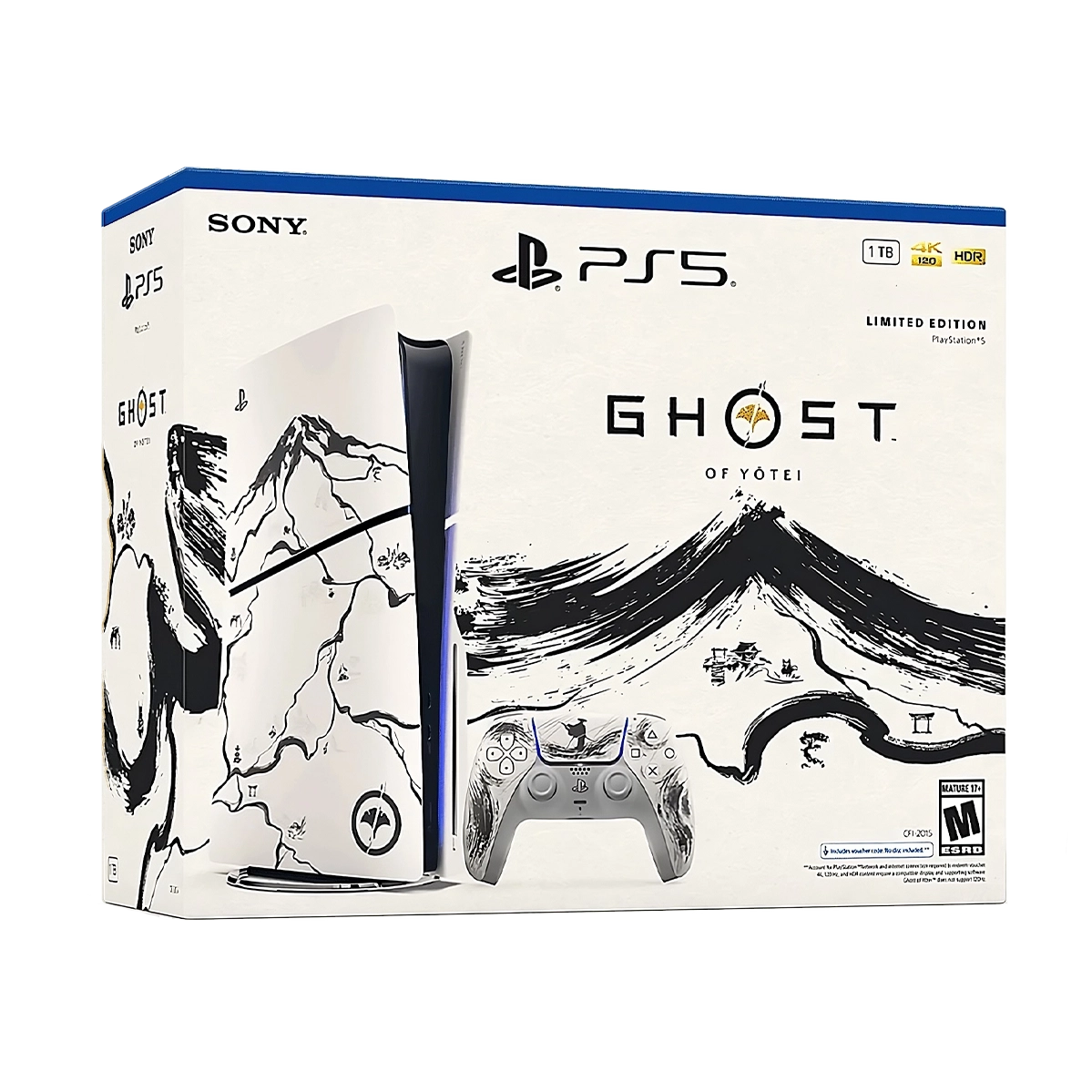 Стаціонарна ігрова приставка Sony PlayStation 5 Slim Blu-Ray 1TB - Ghost of Yotei Black Limited Edition Bundle