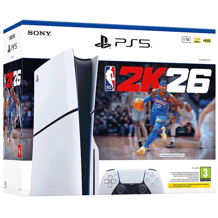 Стационарная игровая приставка Sony PlayStation 5 Slim Blu-Ray 1TB - NBA 2K26 Bundle (711719020134)