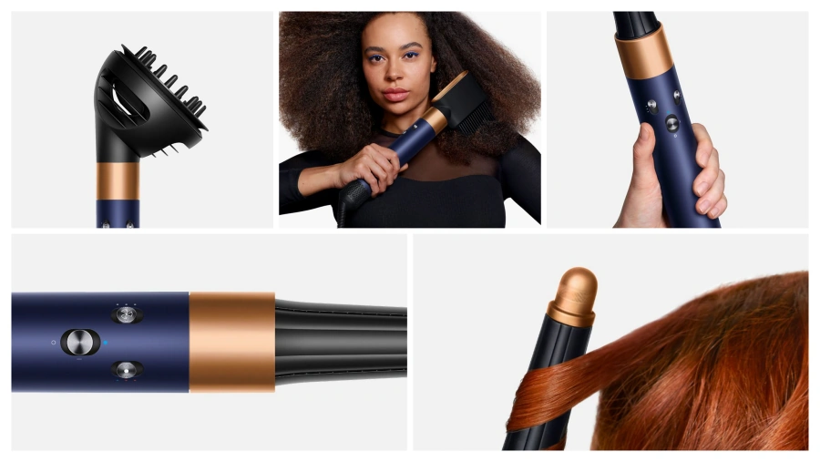 Стайлер для вьющихся волос Dyson Airwrap i.d. Multi-Styler and Dryer Curly+Coily - Prussian Blue/Rich Copper (107451-01) EU