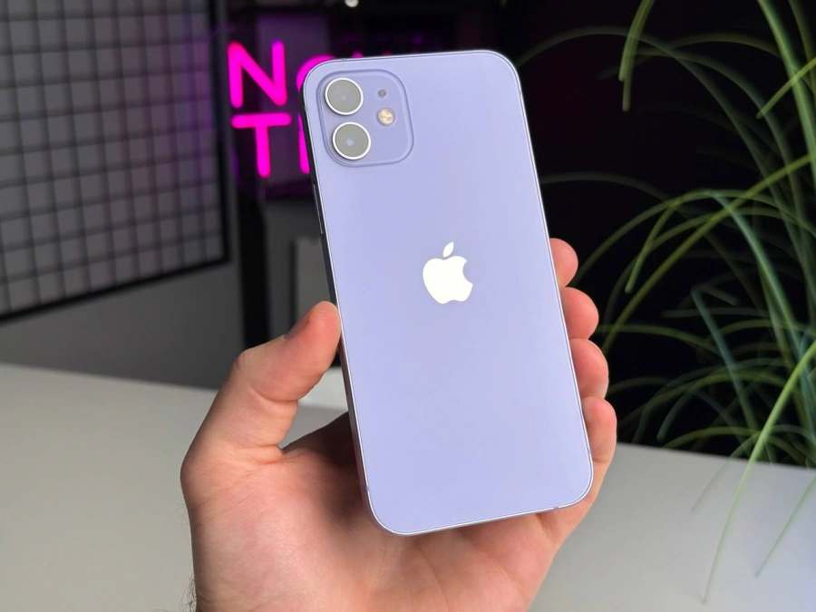 Б/У Apple iPhone 12 64GB Purple (MJNM3) | Состояние: удовлетворительное (сколы на рамке) | Аккумулятор: 96% | Гарантия: 1 месяц | Комплект: кабель