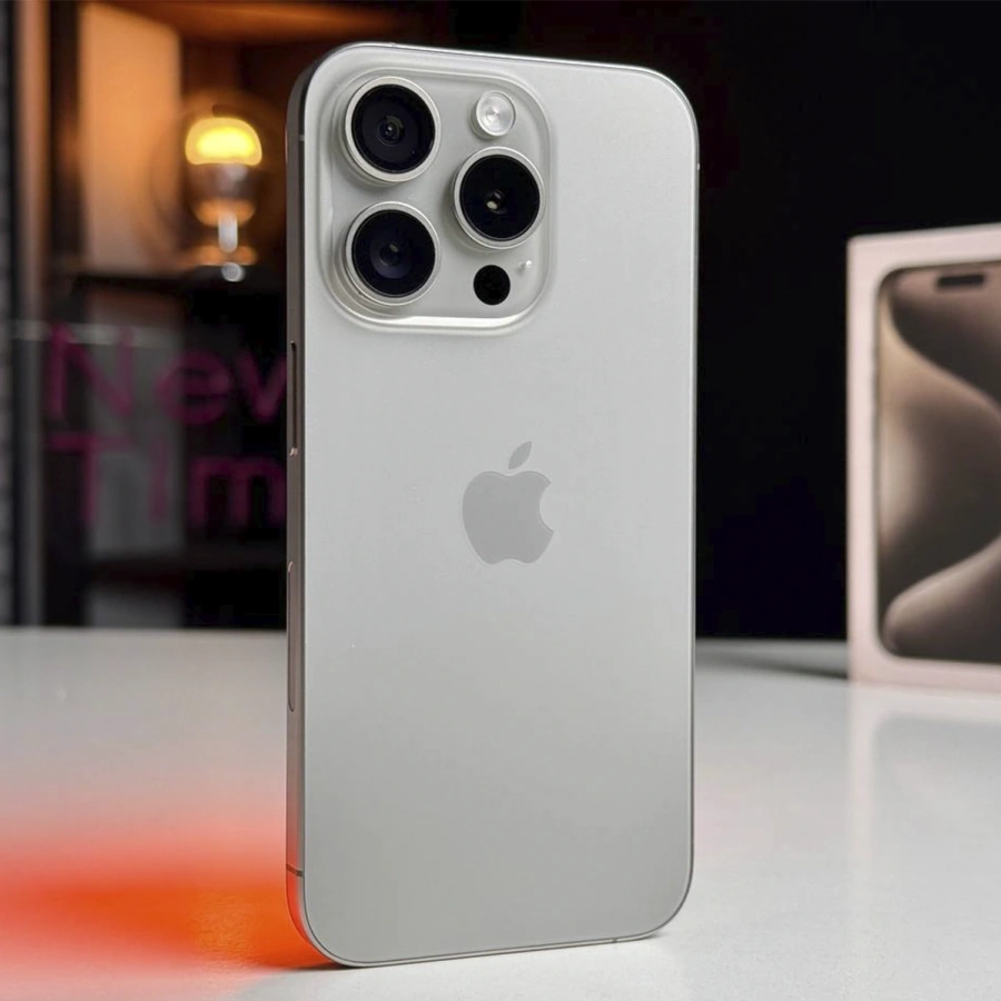 Б/У Apple iPhone 15 Pro 128GB Natural Titanium eSim (MTQP3) | Состояние: хорошее | Аккумулятор: 89% | Гарантия: 1 месяц | Комплект: полный