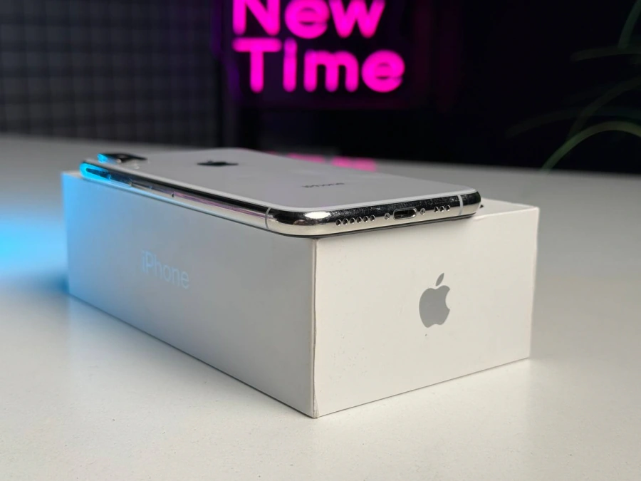 Б/У Apple iPhone XS 64GB Silver (MT9F2) - Состояние: хорошее | Аккумулятор: 100% | Комплектация: полный | Гарантия: 1 мес.