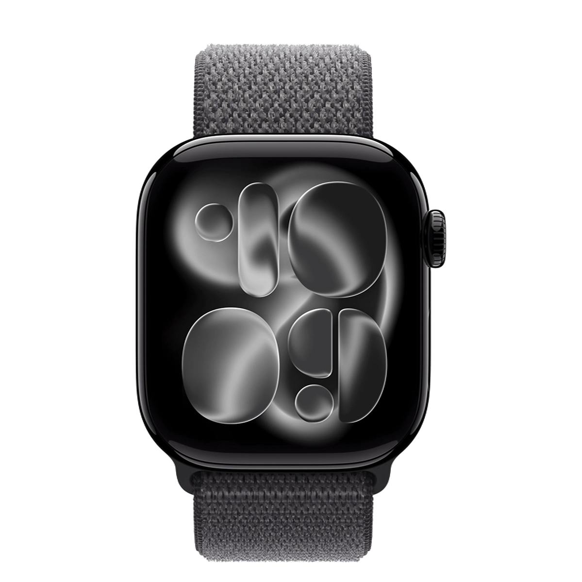 Apple Watch Series 11 GPS 42mm Jet Black Aluminium Case with Dark Gray Sport Loop (MEW04+MFFG4)
