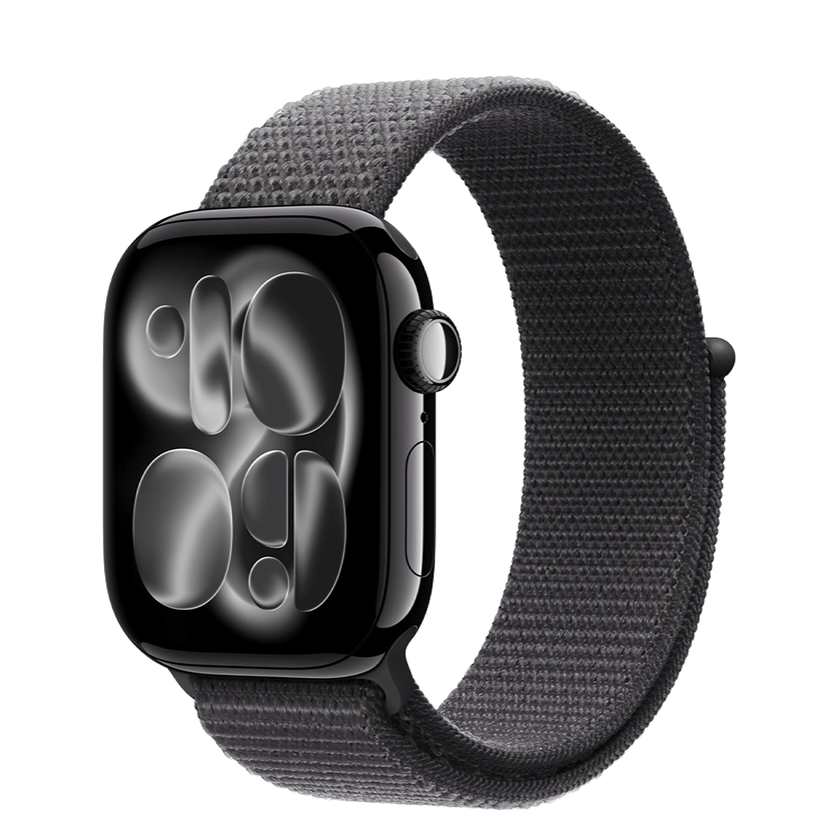 Apple Watch Series 11 GPS 42mm Jet Black Aluminium Case with Dark Gray Sport Loop (MEW04+MFFG4)