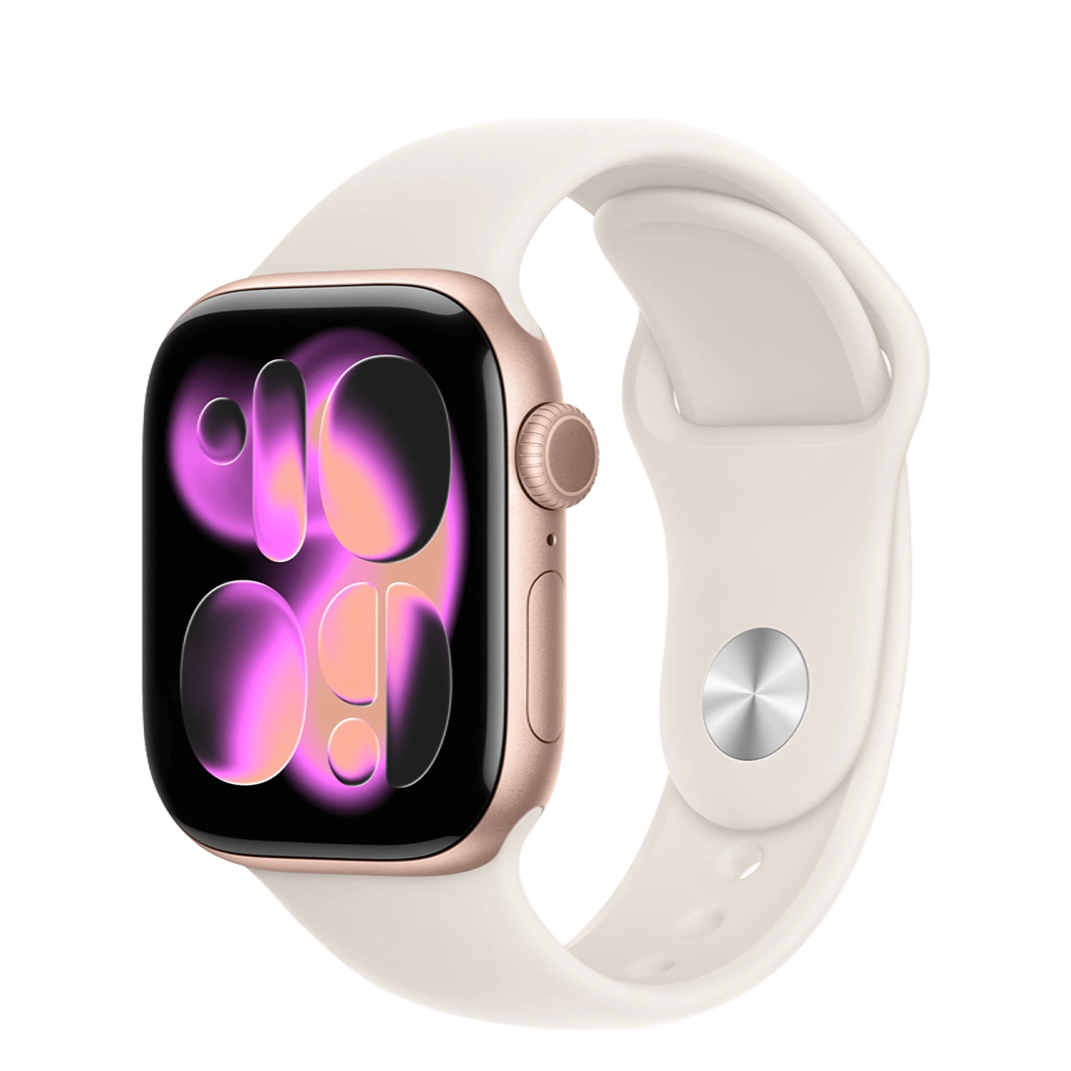 Apple Watch Series 11 GPS 42mm Rose Gold Aluminium Case with Starlight Sport Band - S/M (MEW24+MXLL3)