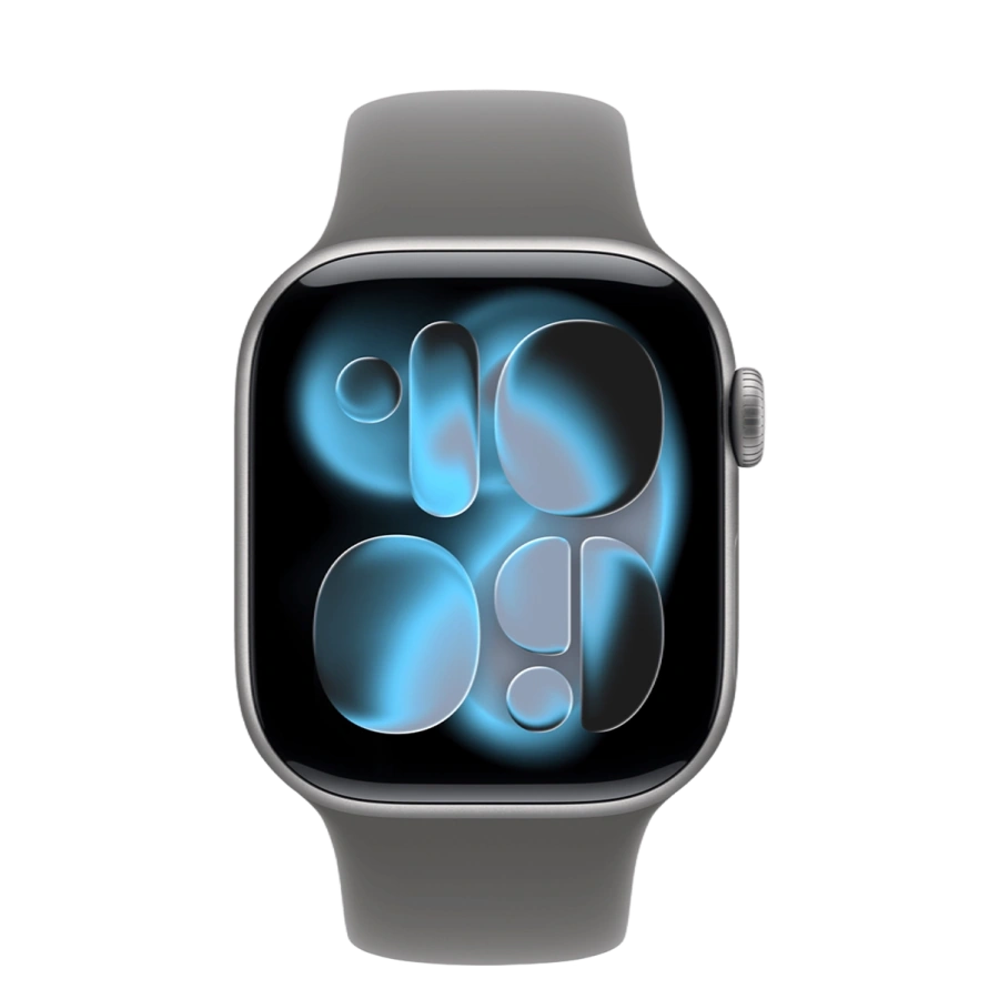Apple Watch Series 11 GPS 42mm Space Gray Aluminium Case with Stone Gray Sport Band - S/M (MEW14+MXLG3)