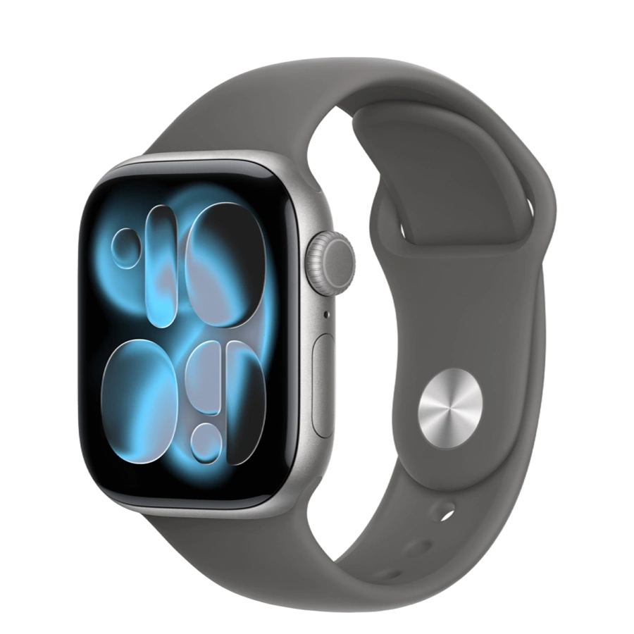 Apple Watch Series 11 GPS 42mm Space Gray Aluminium Case with Stone Gray Sport Band - S/M (MEW14+MXLG3)