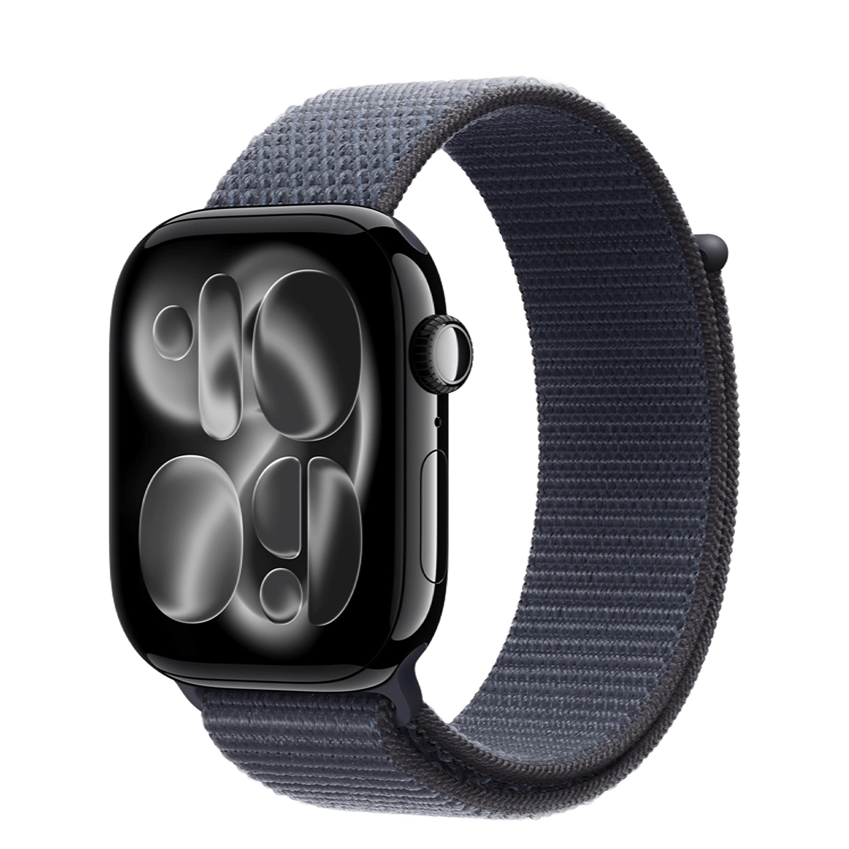 Apple Watch Series 11 GPS 46mm Jet Black Aluminum Case with Anchor Blue Sport Loop (MEW84+MFFH4)