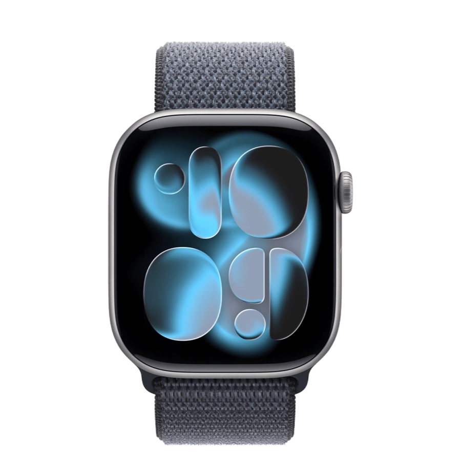 Apple Watch Series 11 GPS 46mm Space Gray Aluminum Case with Anchor Blue Sport Loop (MEW94+MFFH4)