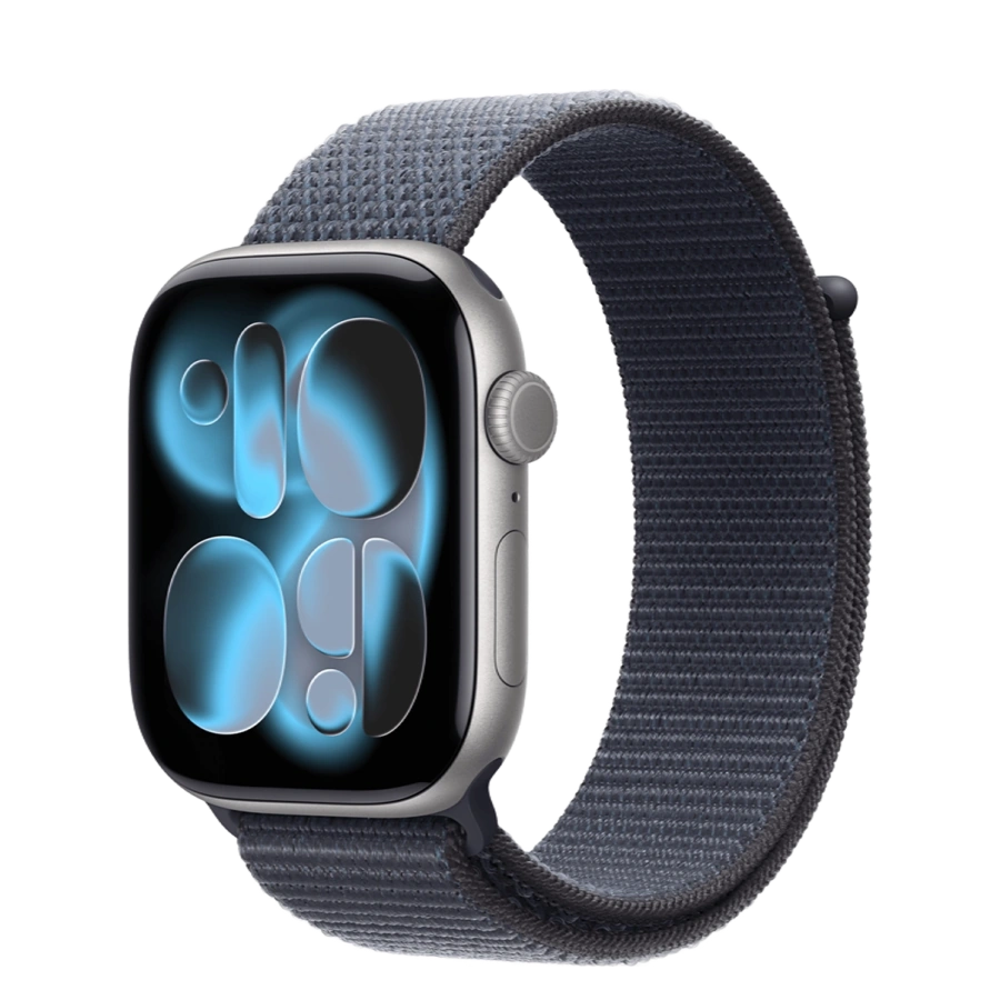 Apple Watch Series 11 GPS 46mm Space Gray Aluminum Case with Anchor Blue Sport Loop (MEW94+MFFH4)