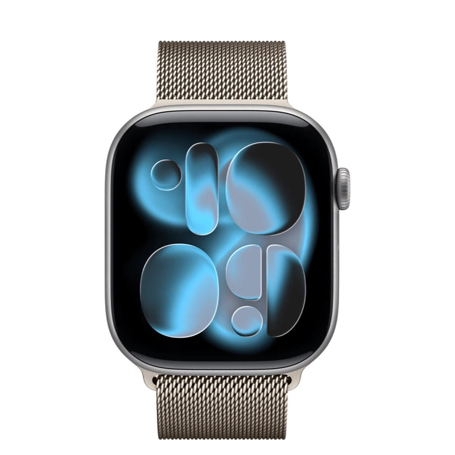 Apple Watch Series 11 GPS 46mm Space Gray Aluminum Case with Natural Milanese Loop - M/L (MEW94+MGJ34)