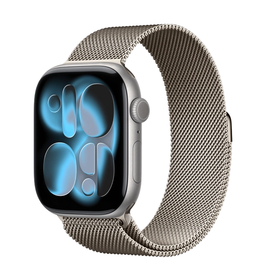 Apple Watch Series 11 GPS 46mm Space Gray Aluminum Case with Natural Milanese Loop - M/L (MEW94+MGJ34)