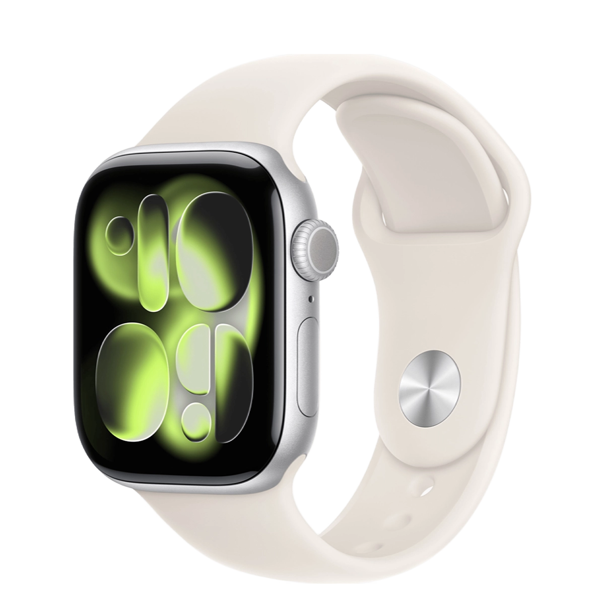 Apple Watch Series 11 GPS + Cellular 42mm Silver Aluminium Case with Starlight Sport Band - S/M (MF9F4+MXLL3)