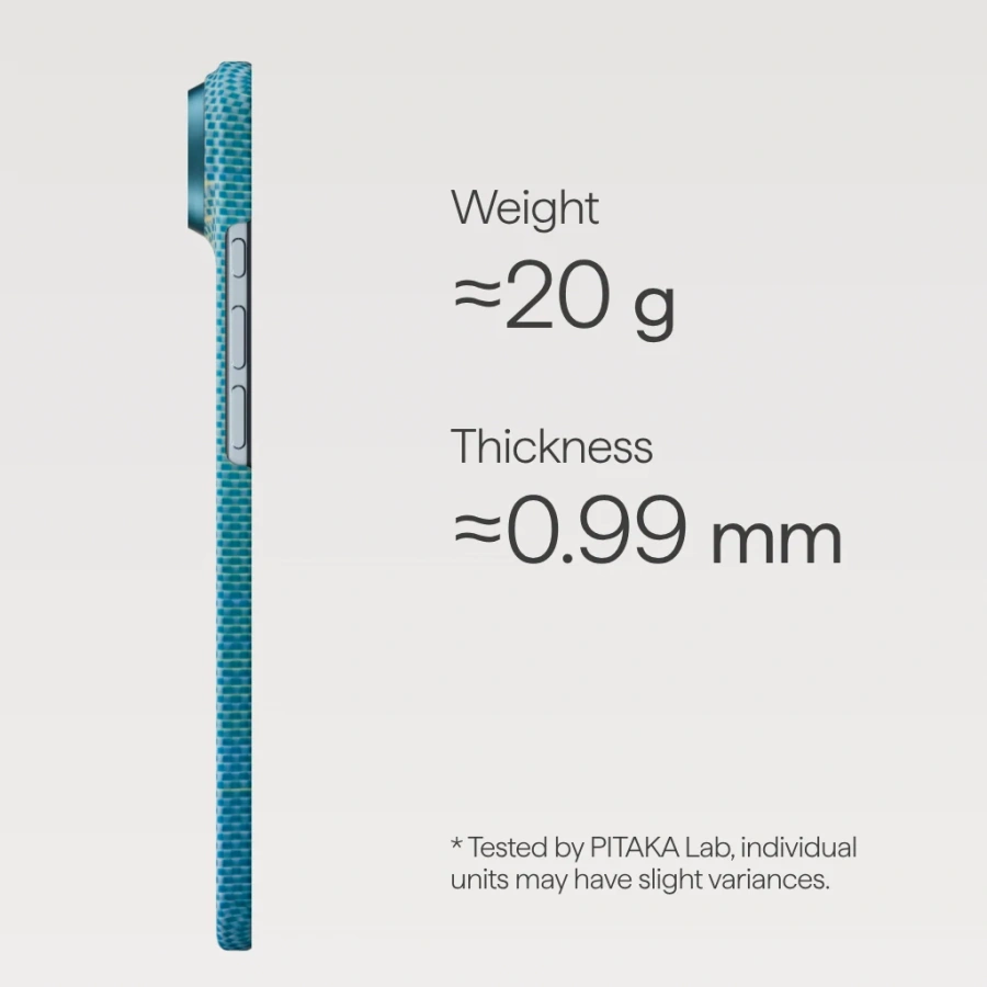 Чехол Pitaka Ultra-Slim Case with PitaTap for iPhone Air - Lucid Blue (KI1704AG)