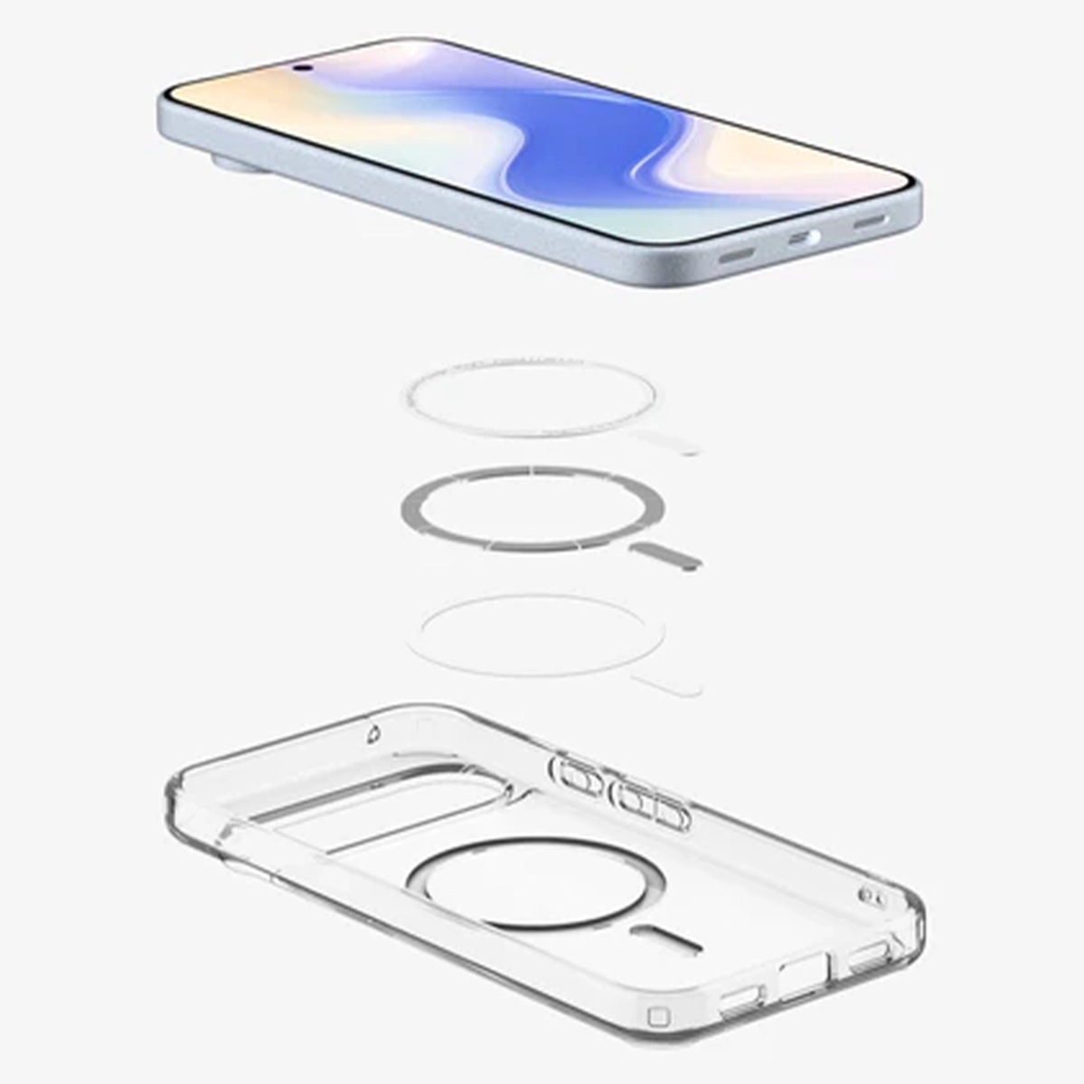 Чохол Spigen Ultra Hybrid Metal Ring [MagFit] for Google Pixel 10 Pro XL - Clear White (ACS09725)