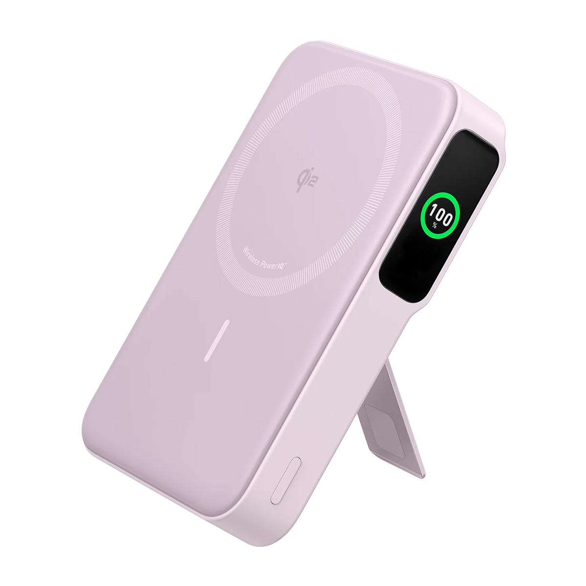 Магнитный павербенк экраном и подставкой Anker MagGo Power Bank 10K Qi2 15W - Violet [Lotus Pink] (A16540V1)