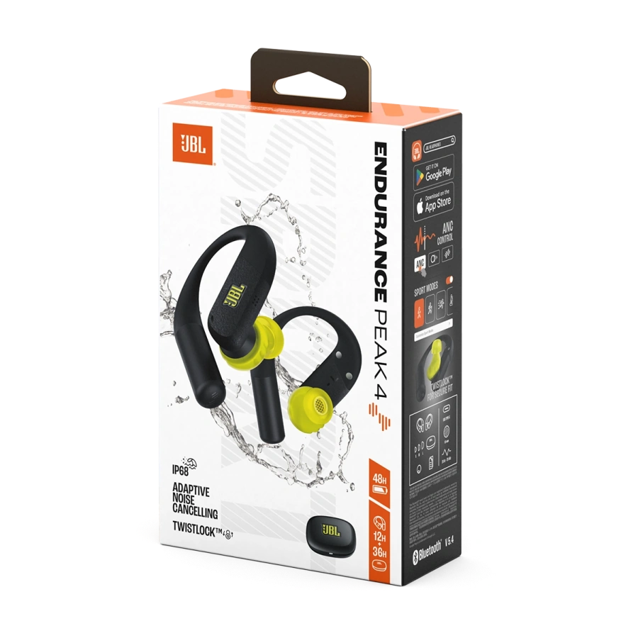 Навушники JBL Endurance Peak 4 - Black/Lime (JBLENDUPEAK4BLKL)