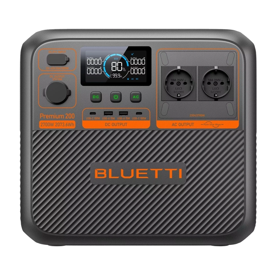 Портативна зарядна станція BLUETTI Premium 200 V2 | 2700W 2073.6Wh (P-PR200V2-EU-GY-BL-010)