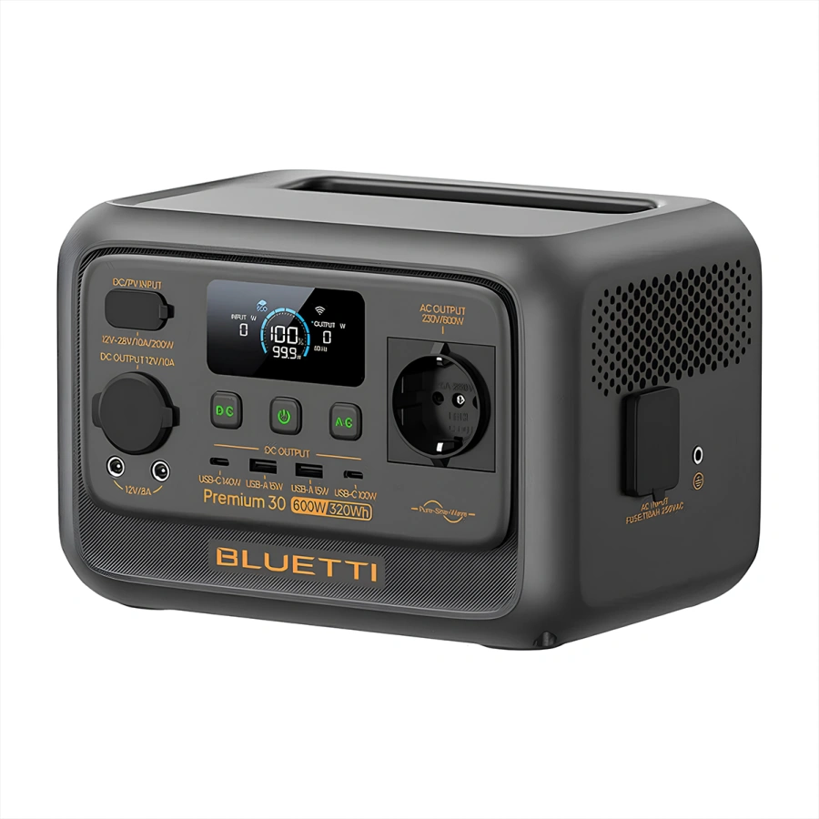 Портативна зарядна станція BLUETTI Premium 30 V2 | 600W 320Wh (P-PR30V2-EU-GY-BL-010)